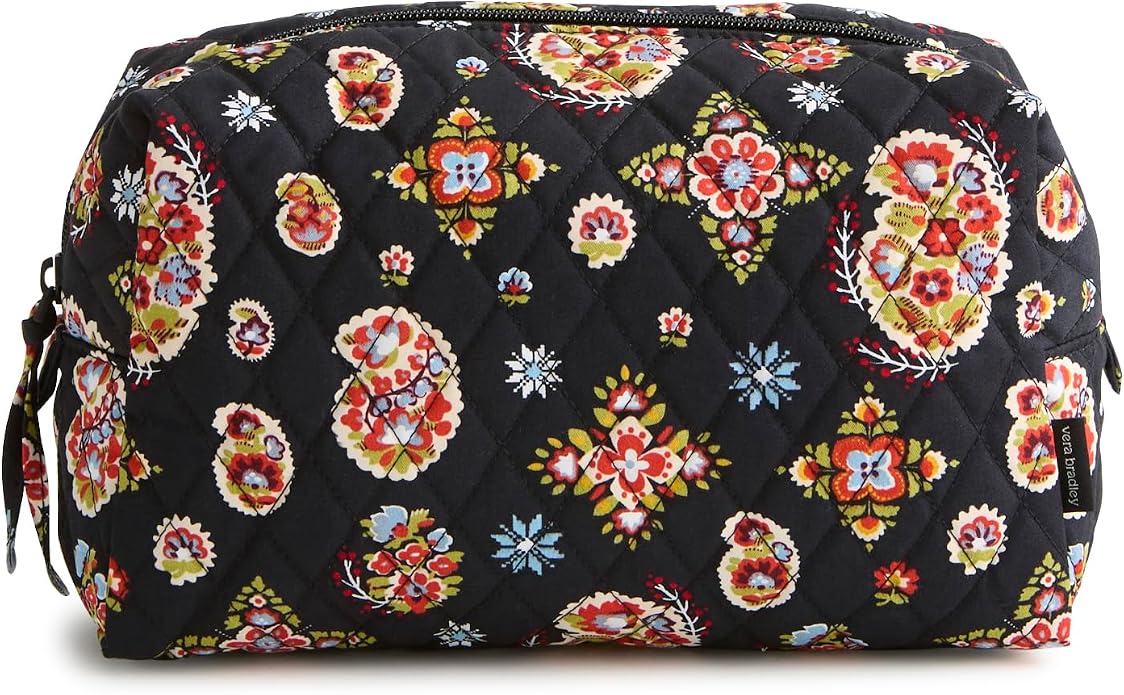 Vera Bradley Premium Cotton Large Cosmetic Makeup Bag - Image 3