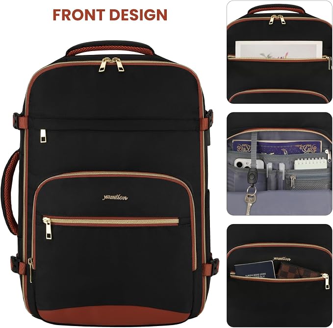 YAMTION Large Travel Carry On Backpack for Women with 4 Packing Cubes,TSA Airline Approved Weekender Bags for Airplane Travel Essentials Business Hiking Work School College - Image 4