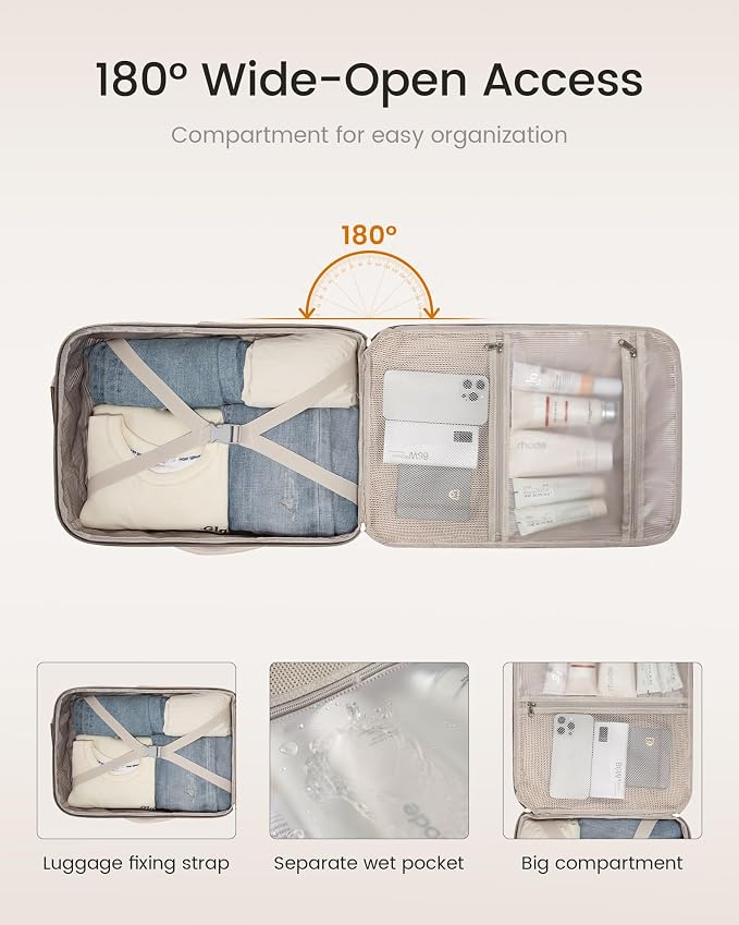 LOVEVOOK 50L Large Travel Backpack for Women, Carry on Backpack Airline Approved, Waterproof Travel Essentials fits 18" Laptop, TSA Personal Item Travels Bag Sports Backpack with 3 Packing Cubes - Image 6
