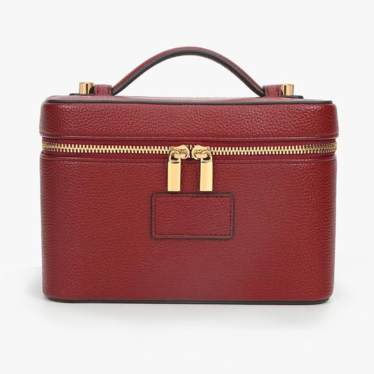 Makeup Bag Vanity Case with Removable Divider Travel Toiletry Bag Portable Cosmetic Bag Makeup Organizer Case (Claret) by AnBlackBag