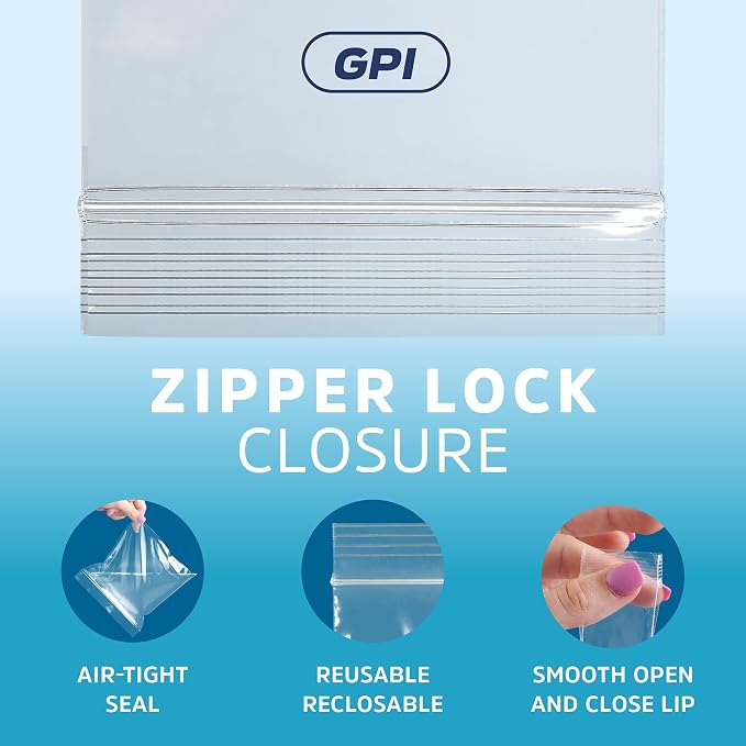 6" x 9" Heavy-Duty Zip Bags - 100 Count - Clear Plastic Reclosable Zipper Baggies, 4 Mil Thick Freezer Storage Poly Bags with Resealable Zip Top Lock for Packaging Food, Tools & Sharp Objects. - Image 3