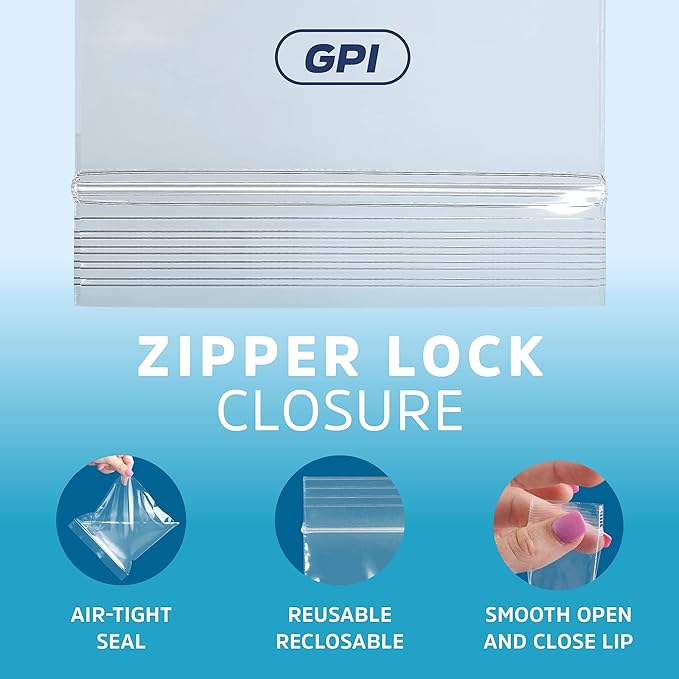 6" x 9" Heavy-Duty Zip Bags - 500 Count - Clear Plastic Reclosable Zipper Baggies, 4 Mil Thick Freezer Storage Poly Bags with Resealable Zip Top Lock for Packaging Food, Tools & Sharp Objects. - Image 3