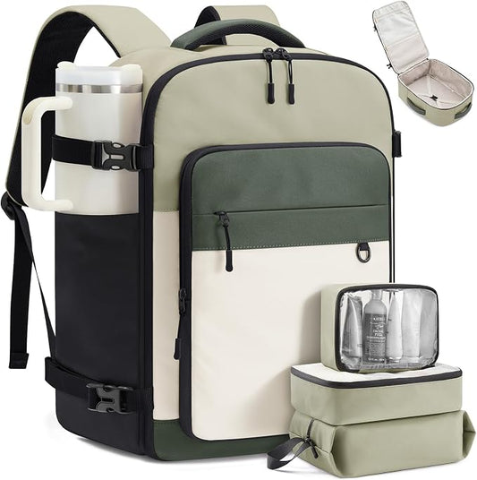 LOVEVOOK Travel Backpack for Women & Men, 50L Large Airline Approved Carry on Backpack for Travel, TSA Personal Item Travel Bag with 3 Packing Cubes, Waterproof Travel Essentials Bag fits 17" Laptop by LOVEVOOK