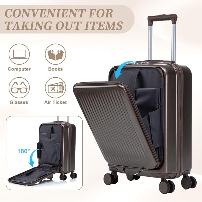 20/14 Inch Hardside Luggage, Durable ABS Suitcase with Spinner Wheels - Image 3