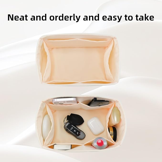DGAZ Silk Purse Organizer Insert Fits LV Speedy 16/20/25/30/35/45 bags，Silky Smooth Bag Organizer，Luxury Handbag & Tote Shaper（Craie，SP35） - Image 5