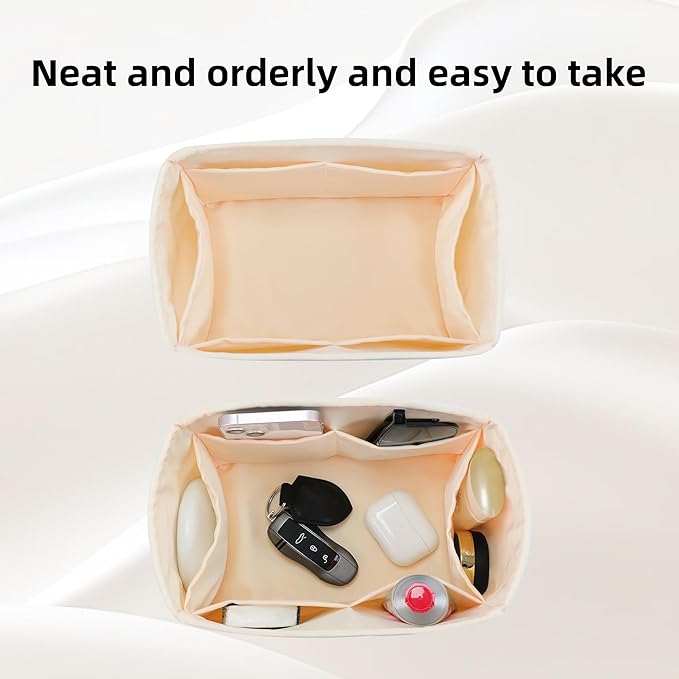 DGAZ Silk Purse Organizer Insert Fits LV Speedy 16/20/25/30/35/45 bags，Silky Smooth Bag Organizer，Luxury Handbag & Tote Shaper（Craie，SP20） - Image 5