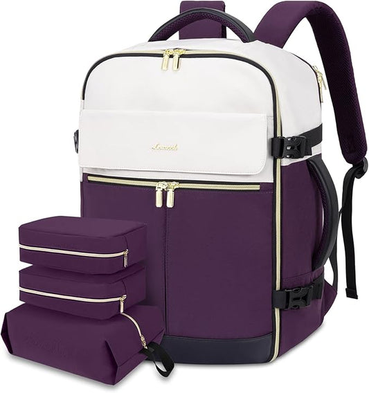 LOVEVOOK 40L Large Travel Backpack for Women, Flight Approved, Waterproof, TSA Compliant, Fits 17.3'' Laptop, 17 Pockets, 3 Packing Cubes by LOVEVOOK