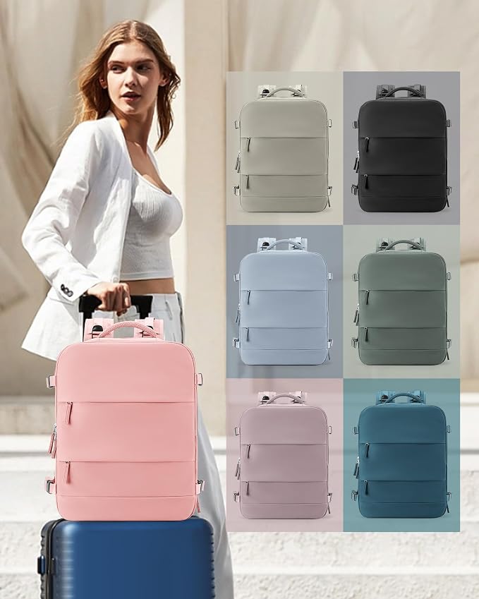coowoz Large Travel Backpack Carry On for Women Man Gym Backpacks with Laptop Compartment Mochila de Viaje Teacher Personal Item Backpack Rucksack Airplane Accessories Must Haves Pink - Image 7