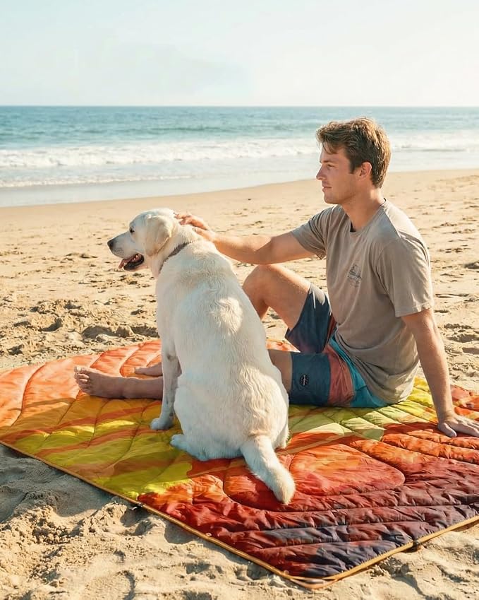 Gonex Camping Blanket with Aero-Warmth Breathable Layer - Puffy Printed Packable Blanket, Ultralight Wearable Water-Resistant Quilt, 79" X 55" for Camping, Beach, Hiking, Travel, Picnics(Desert) - Image 7