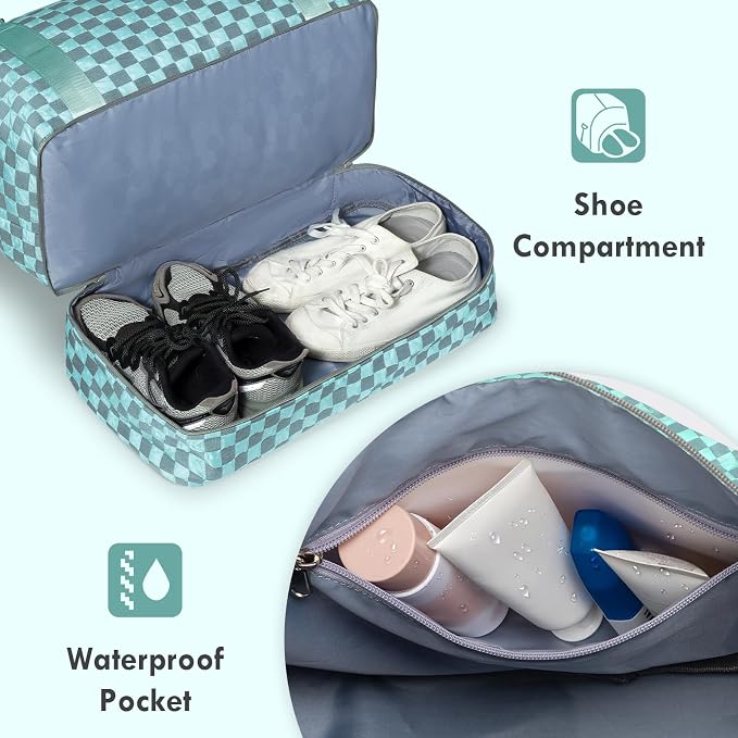 WOOMADA Weekender Overnight Bag for Women, Carry on Shoulder Travel Duffel with Shoes Compartment,Gym Bag with Toiletry Bag - Image 5