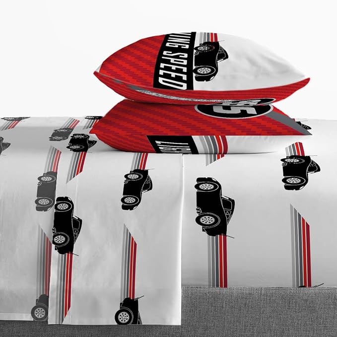 Disney Pixar Cars McQueen Queen Comforter Set 7 Piece Kids Bedding, Gray | Mater, Bed in a Bag, Comforter Sheets Shams Pillowcases, Official Brand, Soft Microfiber, Machine Washable, Boys Gift - Image 4
