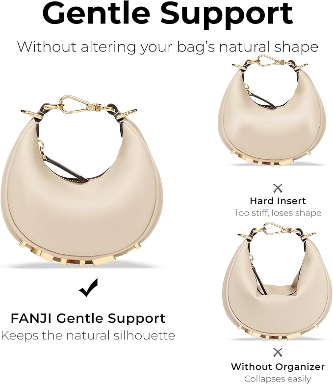 Purse Organizer Insert Compatible with FENDI Graphy Nano | Handcrafted DuPont™ Tyvek®, Precision 1:1 Custom Fit, Vanile, Lightweight, Keep Bag Clean & Protected for Travel & Commute - Image 7