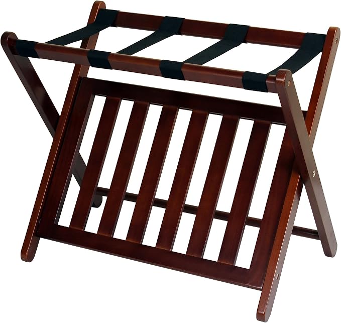 Casual Home Luggage Rack, Walnut, Solid Wood - Image 7