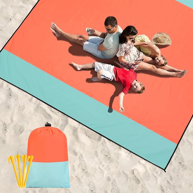 HIHOHO Beach Blanket Waterproof Sandproof Extra Large Beach Mat 79" X 83"/120"x108"for 1-8 Adults Quick Drying Durable Outdoor Picnic Mat for Beach Travel Camping Hiking - Image 6