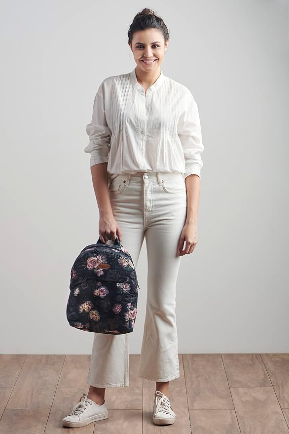 Maison d' Hermine Backpack for Women Men Cotton Shoulder Multipurpose Rucksack with Small Pouch Lightweight Multi Pocket Bag for Travel Work Beach Perfect for Spring Summer (Moody Florals) - Image 8