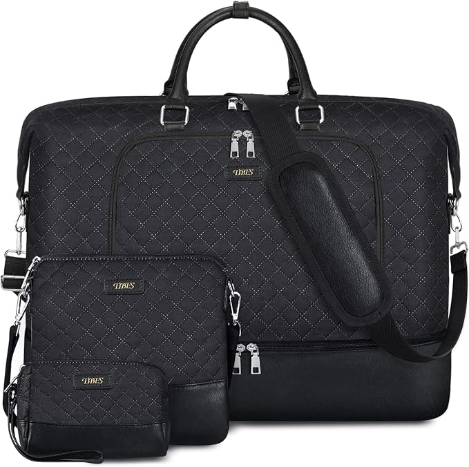 Travel Weekender Bag for Women, 21" Overnight Bag with Shoe Compartment 50L Large Travel Duffel Bag Carry On Tote for Weekend, Overnight, Business Trips, Water Resistant - Image 7