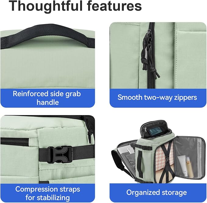 Carry On Travel Backpack Flight Approved Laptop Backpack for Women Men | Personal Item Travel Bag, Casual Weekender Daypack with Wet Pocket for Business, Hiking - Image 9