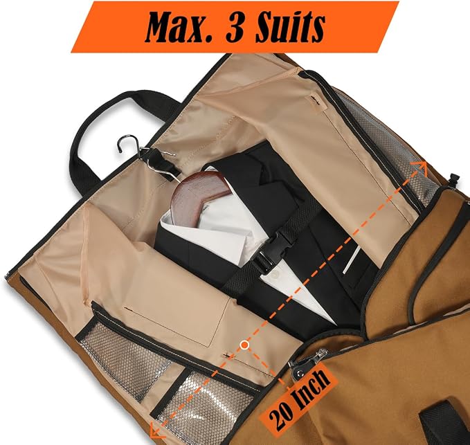 WELKINLAND 48H Garment Duffle Bags For Travel, 3-Suit Garment Bag Travel | 62L Convertible Garment Bag for Travel, Carry On Garment Duffle Bag, Boardable Suit Duffle Bag, Carry Garment Bag Airplane - Image 4