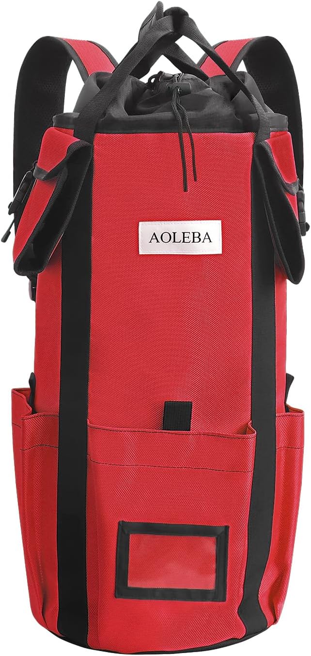 AOLEBA Arborist Rope Storage Bag Tree Climbing Rock Rope Bucket Backpack Rope Storage Bag Large Capacity 1680D Thicken Nylon Material with Hand Straps, Side Pockets by AOLEBA