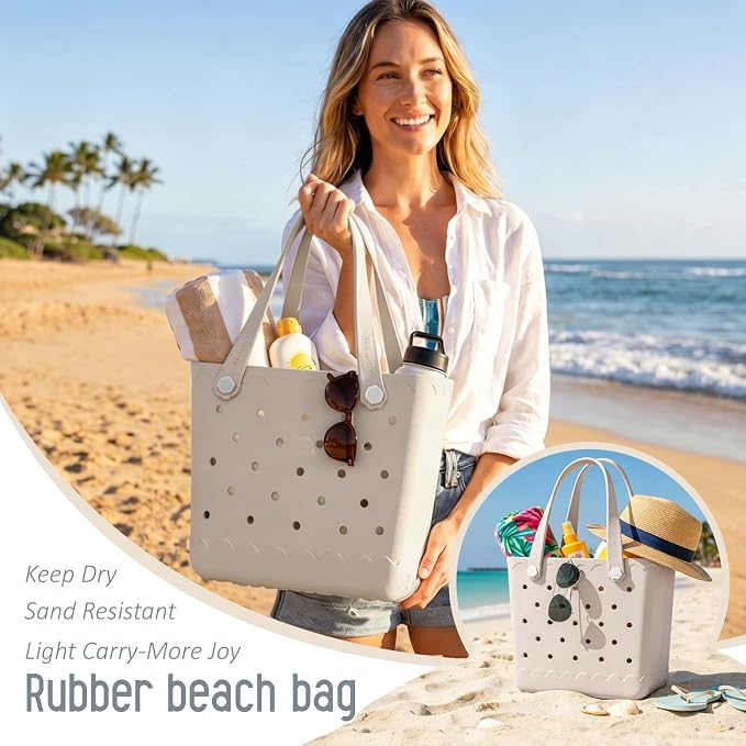 Rubber Beach Bag Waterproof Durable Large Tote Bag for Beach Sports Pool Swim Travel EVA Tote - Image 6