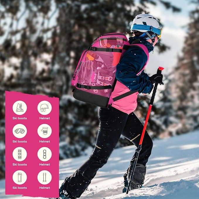 Maelstrom Ski Boot Bag,55L Large Ski Boots Travel Backpack for Men Women,Waterproof Snowboard Boot Bag for Skis Accessories - Image 7