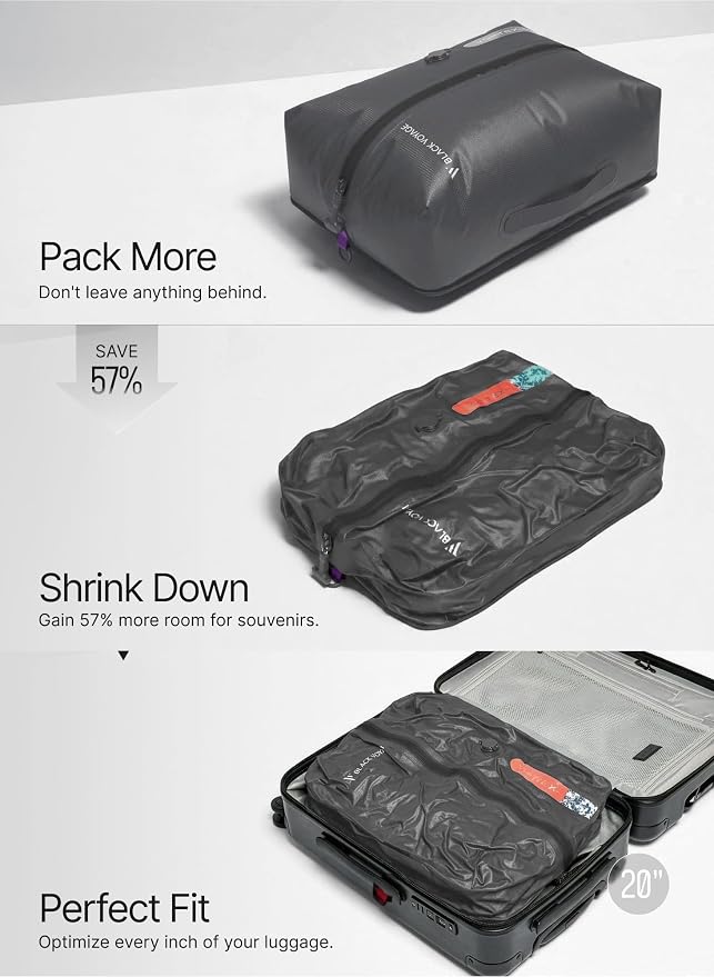 Black Voyage Reusable Vacuum Compression Travel Bag for Carry-On Suitcase and Backpack, Recycled IPX8 Waterproof Space Saver Vacpack (1-Pack, 18L - No Pump) - Image 5