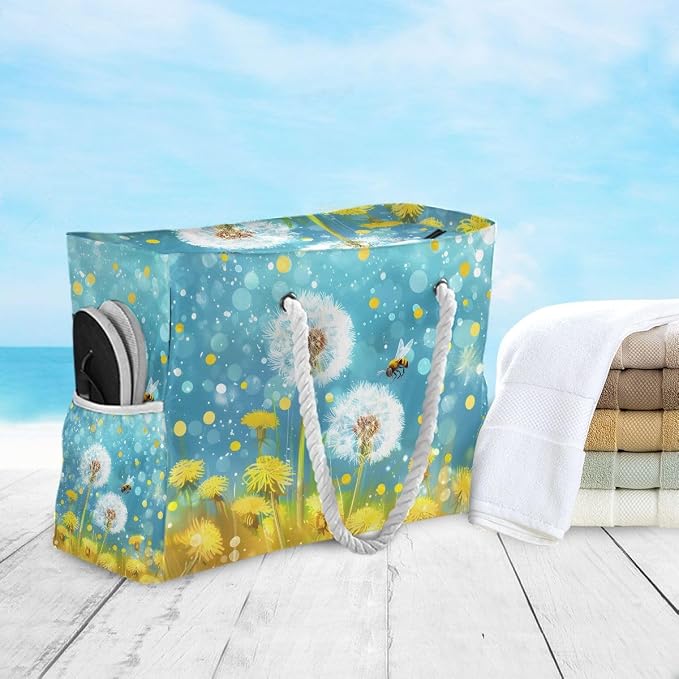 senya Large Beach Bags Totes Swim Canvas Tote Shoulder Bag Water Resistant Bags for Gym Travel Daily - Image 6
