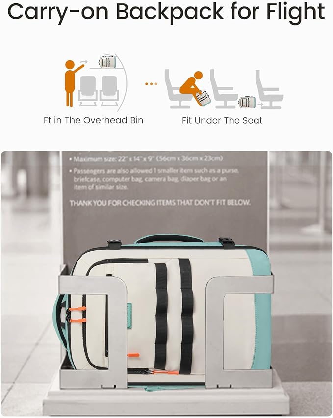 LOVEVOOK 40L Travel Backpack for Women & Men, TSA Approved Carry On Backpack with 3 Packing Cubes, Waterproof Personal Item Bag Fits 17 Inch Laptop, Weekender Essentials Overnight Backpack for Trip - Image 3