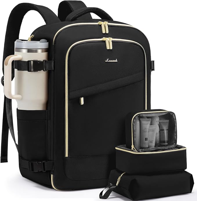 LOVEVOOK Travel Backpack for Women, 40L Carry On Backpack for Airplanes, Personal Item Bag for Airlines Fits 17 inch Laptop,TSA Approved Luggage with 3 Packing Cubes,Waterproof Weekender Gym back pack by LOVEVOOK