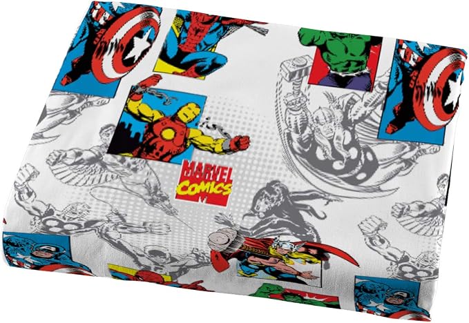 Jay Franco Kids Sheet Set with Fitted, Flat Sheets & Pillow Cover - Ultra-Soft Bedding with Pillowcase for Room Decor, White - Avengers, 3 Piece Twin - Image 3
