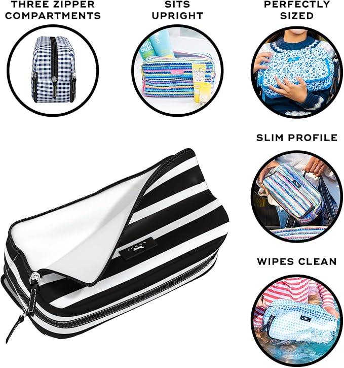 SCOUT 3-Way Toiletry Bag - Travel Makeup Pouch for Women with Three Zipper Compartments - Stands Upright, Wipes Clean - Image 2