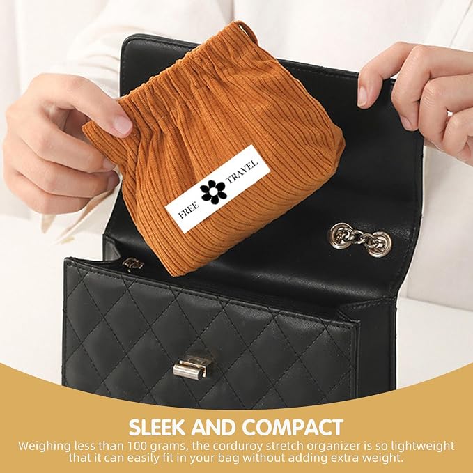 Corduroy Makeup Bag 6PCS/12PCS, Elastic Aesthetic Lipstick Bag, Cute Mini Cosmetic Bag, Daily Portable Travel Organizer, Hair Accessories Storage Pouch, Multipurpose Small Organizer (6 Pack) - Image 8