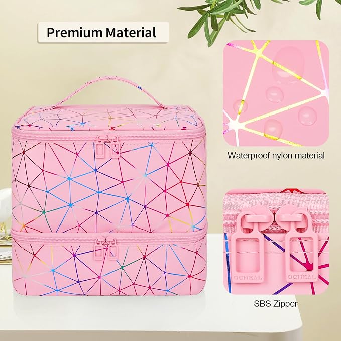 Ethereal Nail Polish Organizer Case, Holds 32+ Bottles(15ml/0.5fl.oz) and Nail Lamp, Double Layer Nail Polish Storage Bag for Nail Kit, Manicure Tools, Gifts for Girls - Image 5