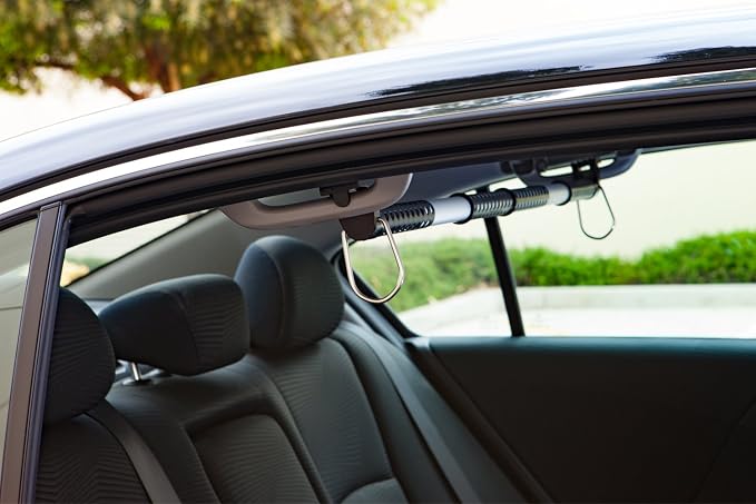 Car Clothes Hanger Bar Auto Rod Automobile Hanging Coat Rack for Garment Cloths - Best for Travel Back-Seat Laundry Wardrobe Vehicle Clothing in Cars Truck RV SUV Hook Hangers - Expandable 36" to 60" - Image 4