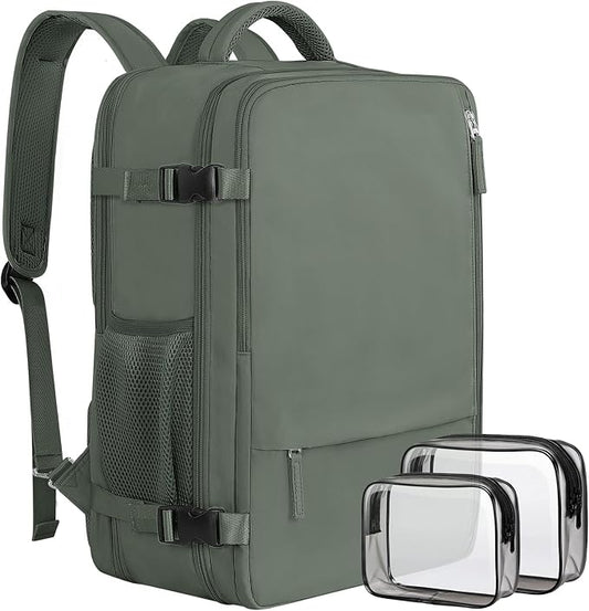 Sinaliy Large Expandable Travel Backpack for Men and Women, 17 Inch Laptop, Waterproof, Casual, College Bookbag, Backpack for Women, as Person Item Flight Approved | Waterproof Large Expandable College Bookbag, as Person Item Flight Approved with Anti ... by Sinaliy