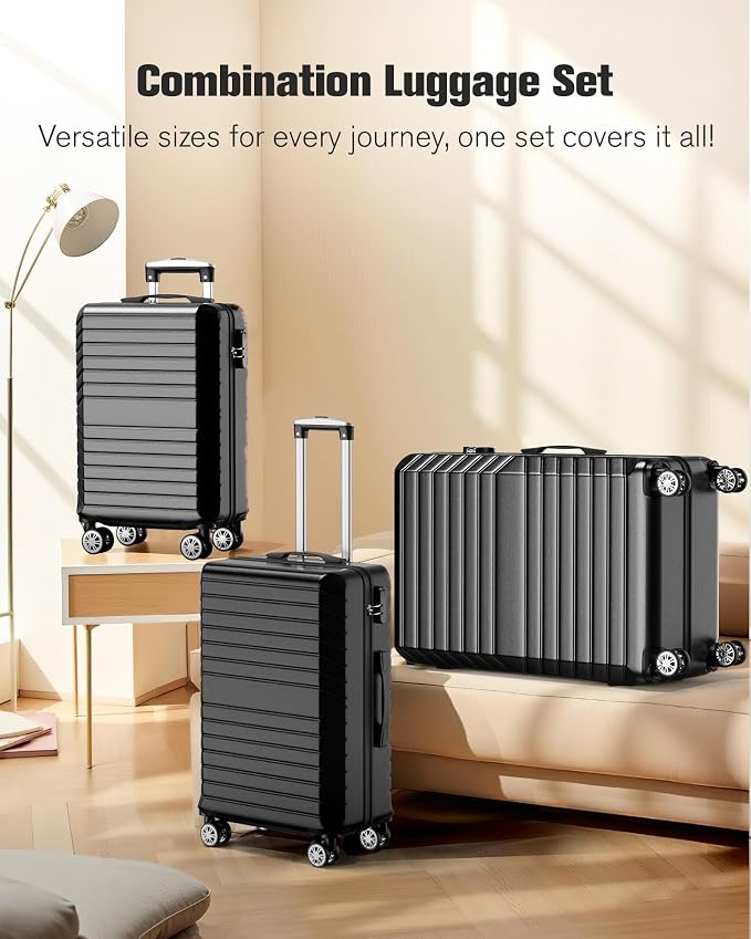 10 Piece Luggage Sets, 3 Piece Suitcase Set, 20 inch Carry on Luggage, 24 inch and 28 inch Checked Luggage with 7PC Packing Bags - Image 8