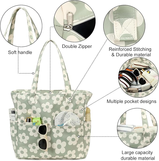 Bluboon Waterproof Beach Tote Pool Bags for Women Ladies Extra Large Carry On Bag With Wet Compartment for Weekender Travel - Image 7