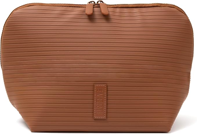 THE VERTI-Vertical Waterproof Makeup & Toiletry Bag | 23-Pocket Organizer with Upright, Fold-Down Design for Skincare, Toiletries & Essentials (Mahogany, Medium) - Image 5