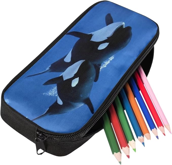 Kids Novelty Animal Backpack and Lunch Box for Boys Girls Student Lightweight 17 Inch School Blue Killer Whale Orca Backpack with Lunch Bag Pencil Case Kids Comfy Padded Large Bookbag - Image 5