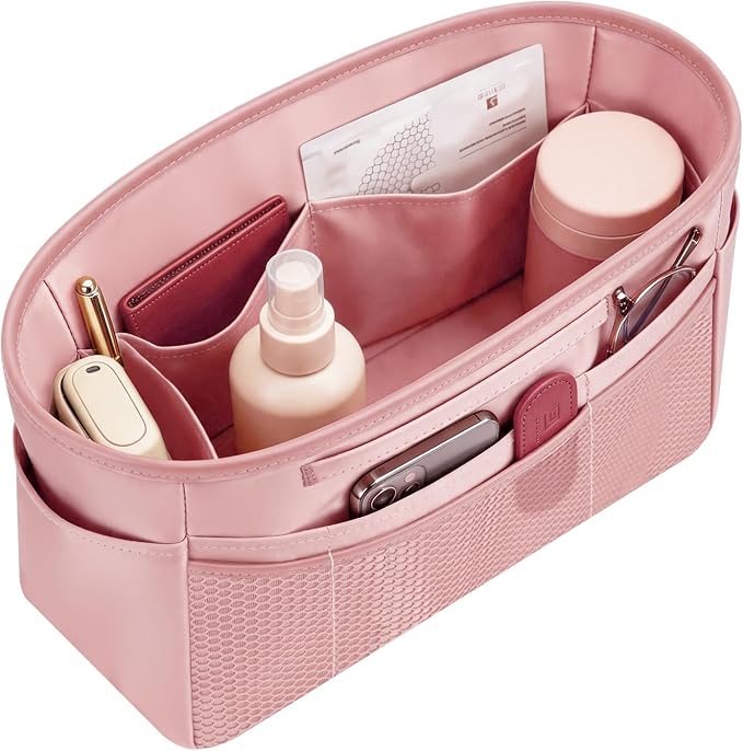 GIVLEFLY Purse Organizer Insert for Tote Bag, 11.81 Inch Satin Bag Organizer, Multi Pocket Handbag Organizer for Everyday Totes by GIVLEFLY