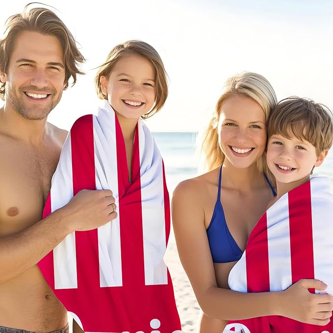 JML Personalized Beach Towel with Name, Custom Cabana Stripe Beach Towel, Customized Microfiber Pool Towel, Quick Dry & Absorbent Swim Towel for Adult,Mother's Day, Birthday, Summer Holiday,Vacation - Image 4