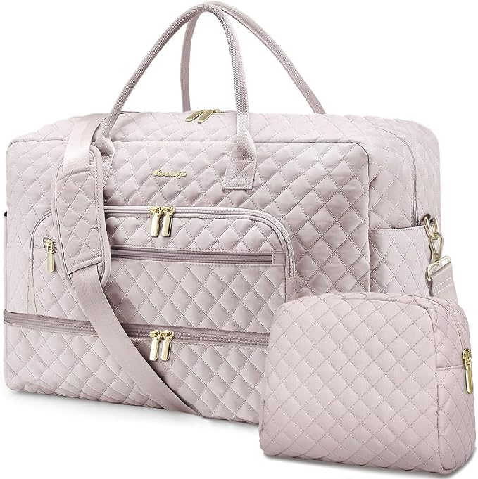 Travel Duffel Bags for Women with Shoe Compartment, Weekender Overnight Bag with Wet Pocket & Toiletry Bag, Carry On Personal Item Bag, Travel Tote Gym Bag, Hospital Bags for Labor and Delivery by LUOCIP