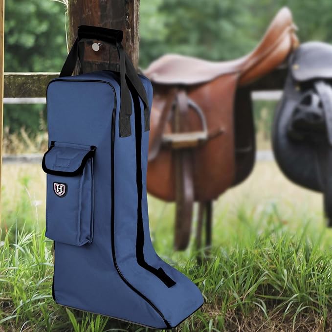 Harrison Howard Tall Boot Carry Bag Protect Rider Boots for Shows Competition Travel Long-lasting Boot Bag Navy - Image 5