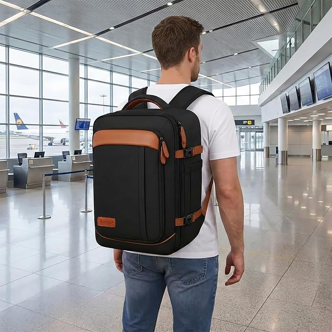 Vancropak 40L Carry on Backpack, Flight Approved Expandable Bag for Travel | Shoe Compartment, Fits 17" Laptop Bag, 3 Packing Cubes, 18x14x8 Inches Travel Backpack, Water Resistant, Anti Theft Suitcase - Image 7