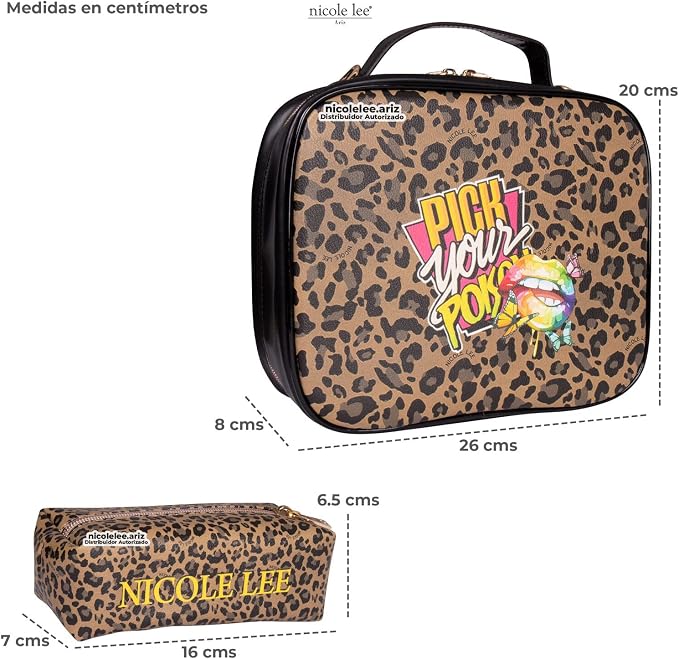 Nicole Lee Travel Handbag Crossbody Set with 3 Fashion Print Makeup Pouches, Women's Cosmetic Toiletry Organizer (All Emotion) - Image 7