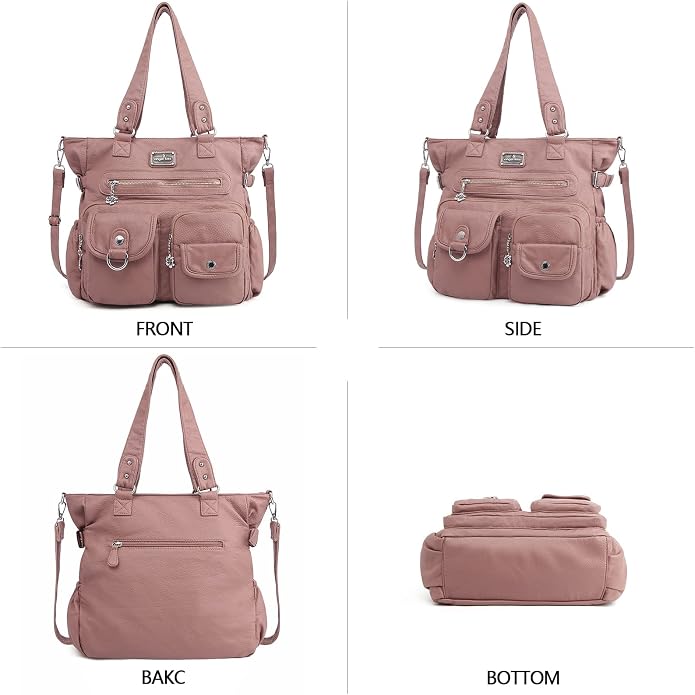 Angelkiss Purses Handbags for Women PU Tote Satchel Bags for Women Pockets Shoulder Bags… | PU - Image 4