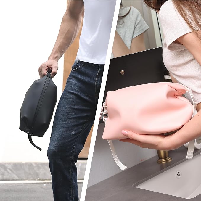 6"x 11" 6L Large Silicone Toiletry Bag,Waterproof Leakproof Foldable Travel Organizer,Dopp Kit Alternative for Men & Women,Black - Image 9