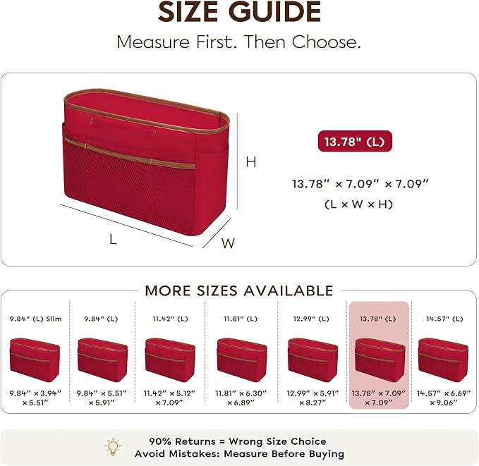 GIVLEFLY Purse Organizer Insert for Tote Bag, 13.78 Inch Satin Bag Organizer, Multi Pocket Handbag Organizer for Everyday Totes - Image 4