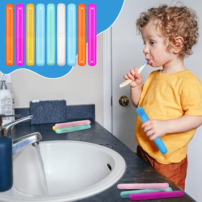 Lallisa 200 Piece Travel Toothbrush Case Holder Bulk Multicolor Portable Toothbrush Covers Plastic Tooth Brush Containers for Travel Camping School Indoor Outdoor - Image 6