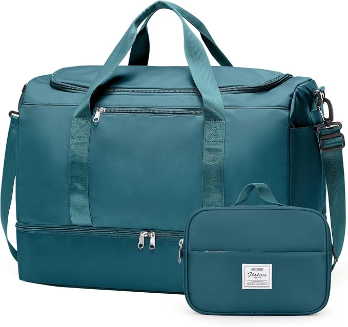 Extra Large Travel Duffel Bag, Carry-On Weekender Bags for Women Travel | Overnight Weekend Bag with Shoes Compartment for Travel Business Trips Sport Hospital, Toiletry Bag Included by SYCNB